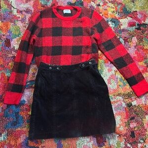 Corduroy high-waisted mini skirt